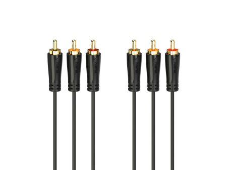 Hama 00205151 Audio Video Cable, 3 RCA plugs - 3 RCA plugs, gold-plated 3m Online Hot Sale