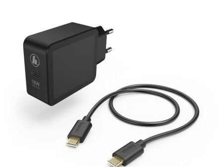 Hama 00183326 Charging Kit, USB-C PD   Qualcomm 18W, USB-C Cable 1.5m, Black Online