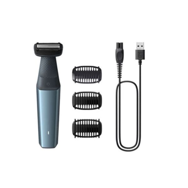 Philips 3000 series showerproof body groomer BG3027 05 Skin friendly shaver 3 click-on combs, 60mins cordless use 1h charge. Cheap