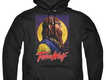 TEEN WOLF : HEADPHONE WOLF ADULT PULL OVER HOODIE Black SM For Sale