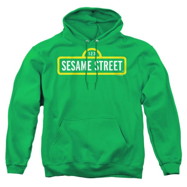 SESAME STREET : LOGO ADULT PULL OVER HOODIE KELLY GREEN 3X For Sale