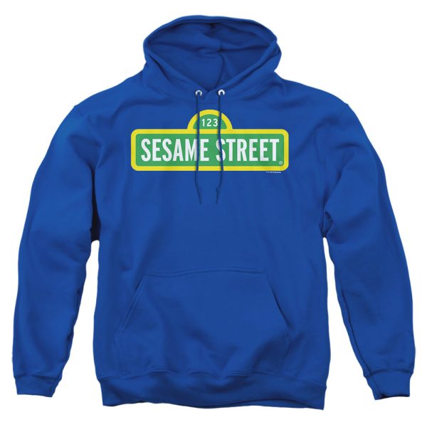 SESAME STREET : LOGO ADULT PULL OVER HOODIE Royal Blue 2X Discount