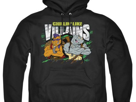 TEENAGE MUTANT NINJA TURTLES : CHILLIN LIKE VILLAINS ADULT PULL OVER HOODIE Black LG Cheap