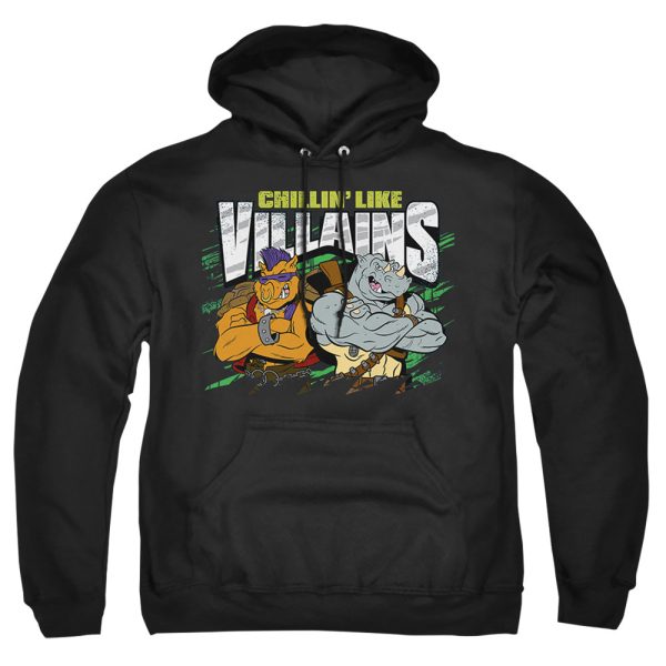 TEENAGE MUTANT NINJA TURTLES : CHILLIN LIKE VILLAINS ADULT PULL OVER HOODIE Black LG Cheap